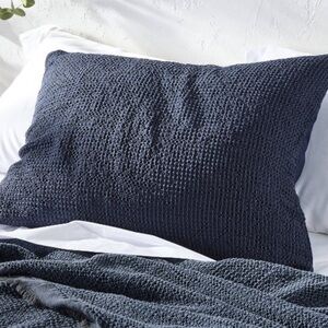 2 Casaluna Textured Waffle Pillow Sham Dark Mineral Blue